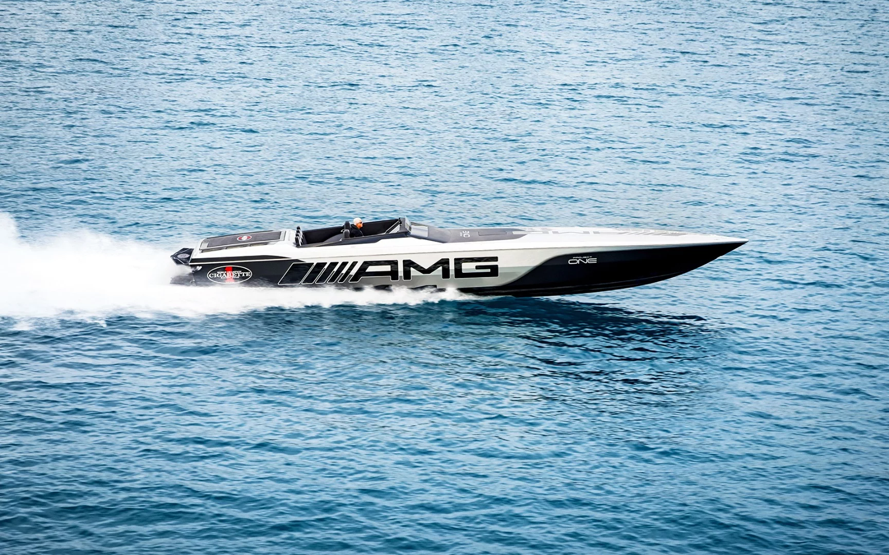 Cigarette estimates a 140 mph top speed - well short of the Project One car's estimated 217-mph top speed, but nothing to sneeze at