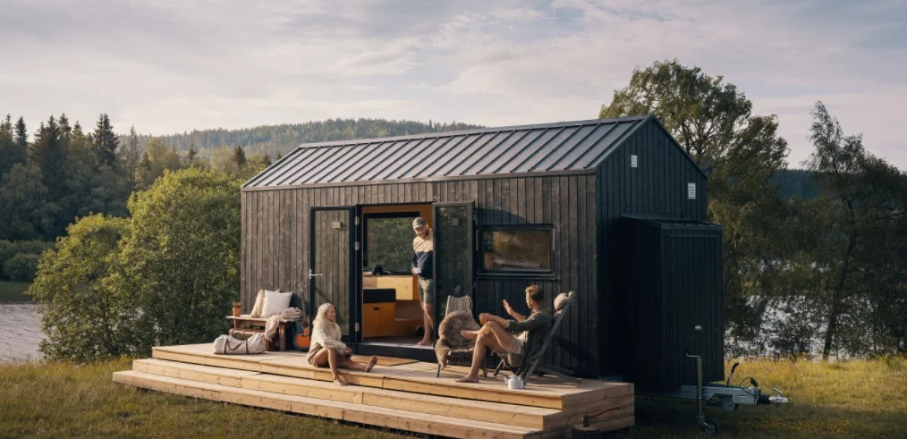 The Rast tiny house is light enough to travel on the road with a standard SUV