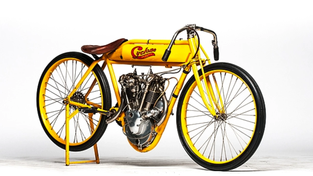 The one-hundred-year-old Cyclone Board Track racer going to auction next month was restored by noted author, historian and craftsman Stephen Wright and owned by the man with the midas touch, Steve McQueen