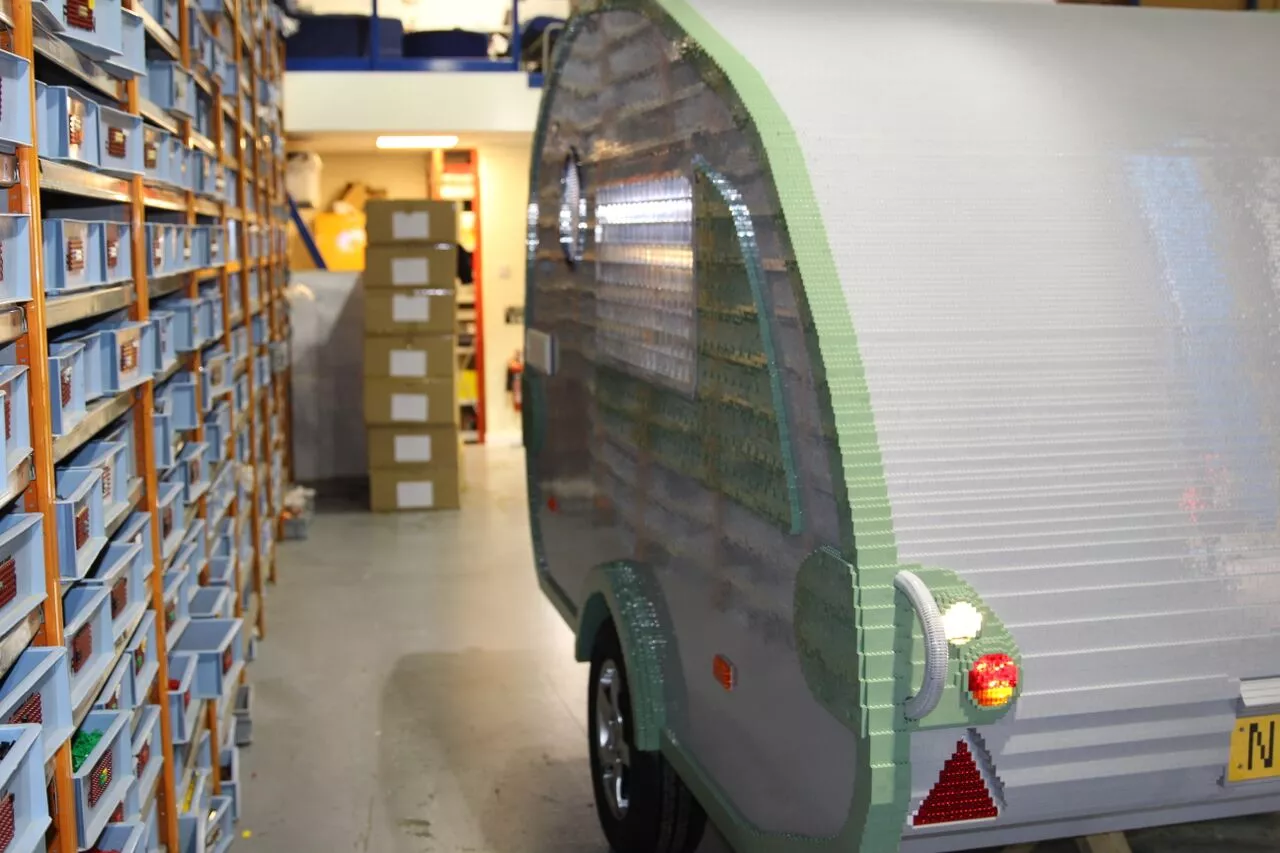 Organizers say the design blew the previous record of 20,000 bricks away