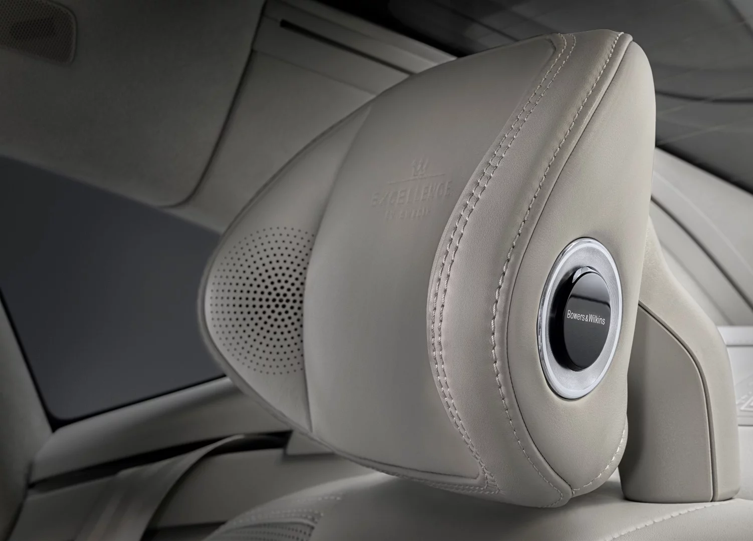 The premium sound system includes headrest-integrated tweeters for an enhanced audio experience
