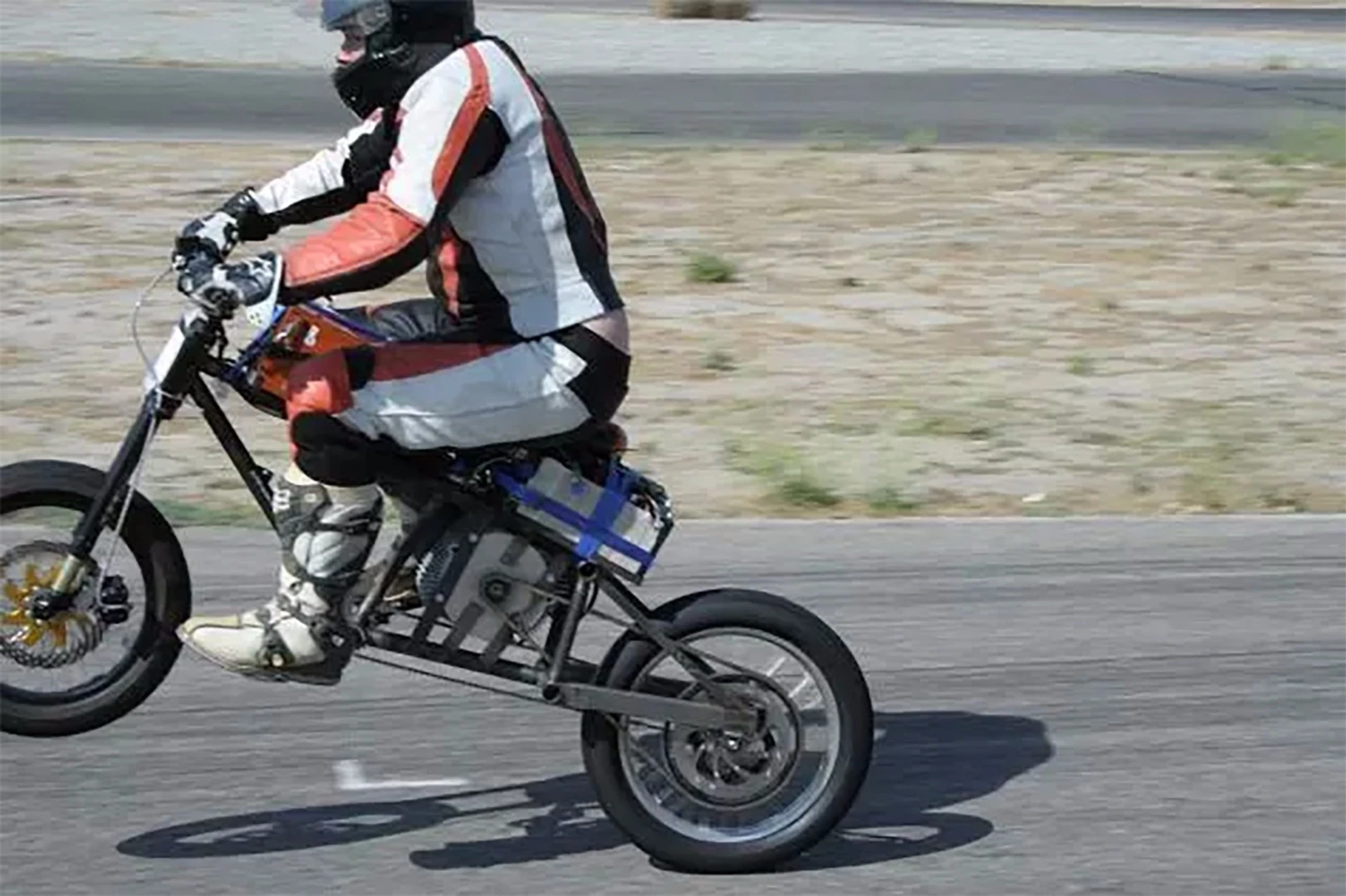 Luke Workman struggles to control a wildly accelerating Death Bike