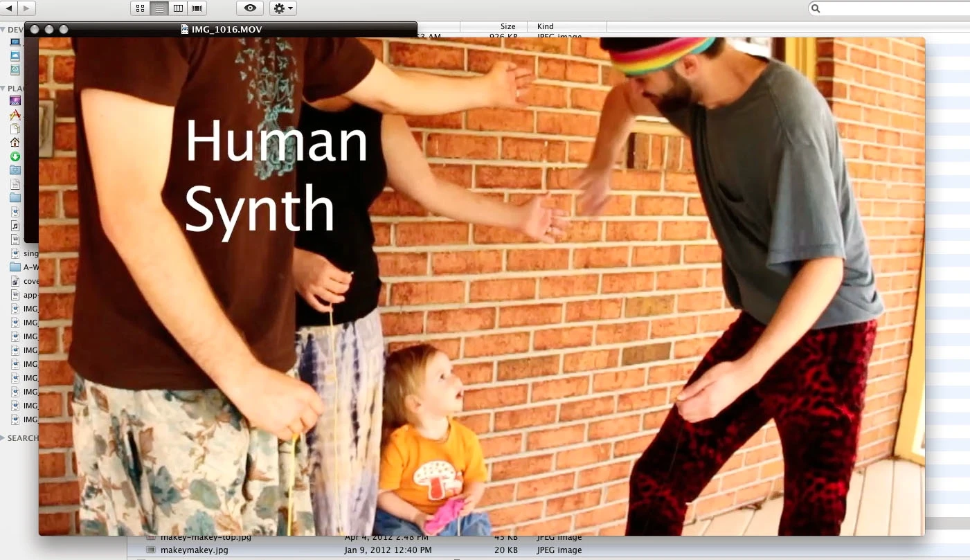 Using other people as keys on a virtual synthesizer