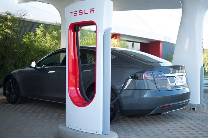 Batteries for EVs like this Tesla Model S could be getting cheaper and more plentiful, once the Gigafactory is in full swing