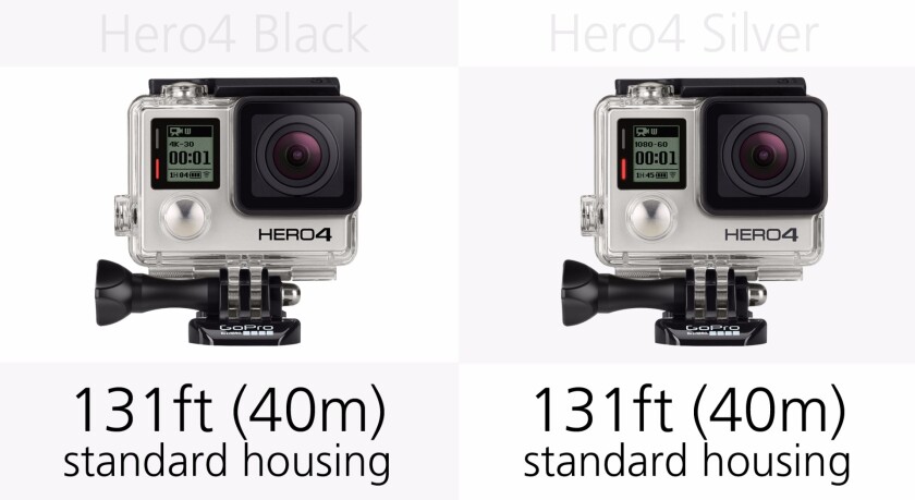 GoPro Hero4 Black and GoPro Hero4 Silver waterproof