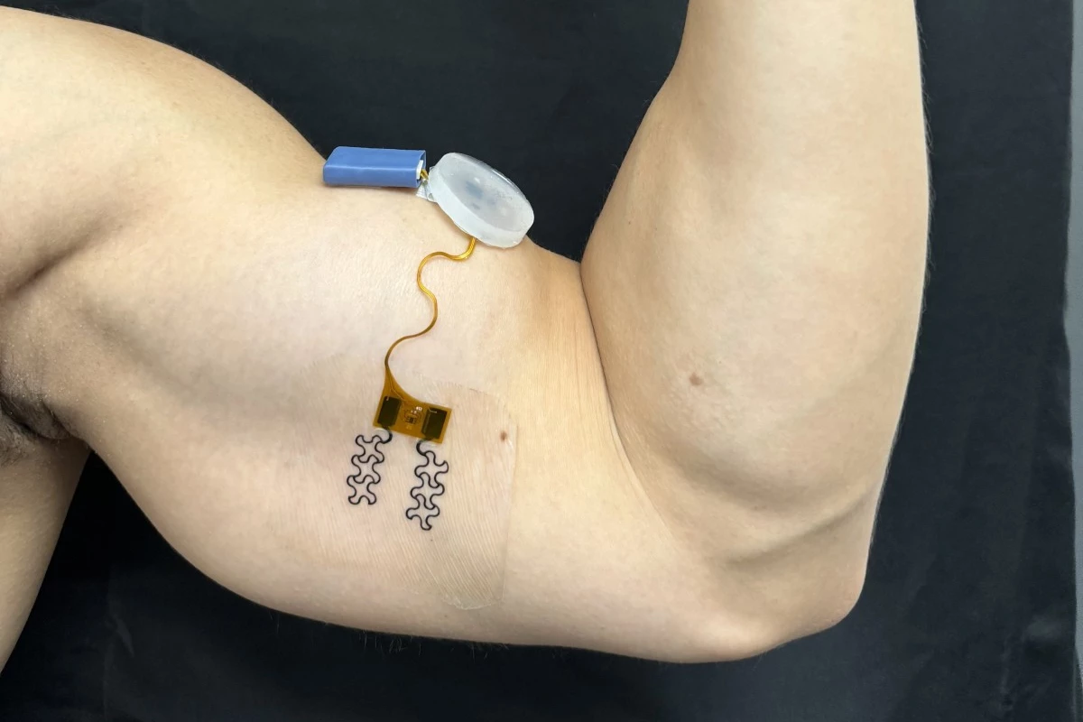 The sensor used in the test was affixed to the bicep, but the researchers say other sensors could be developed to work elsewhere on the body