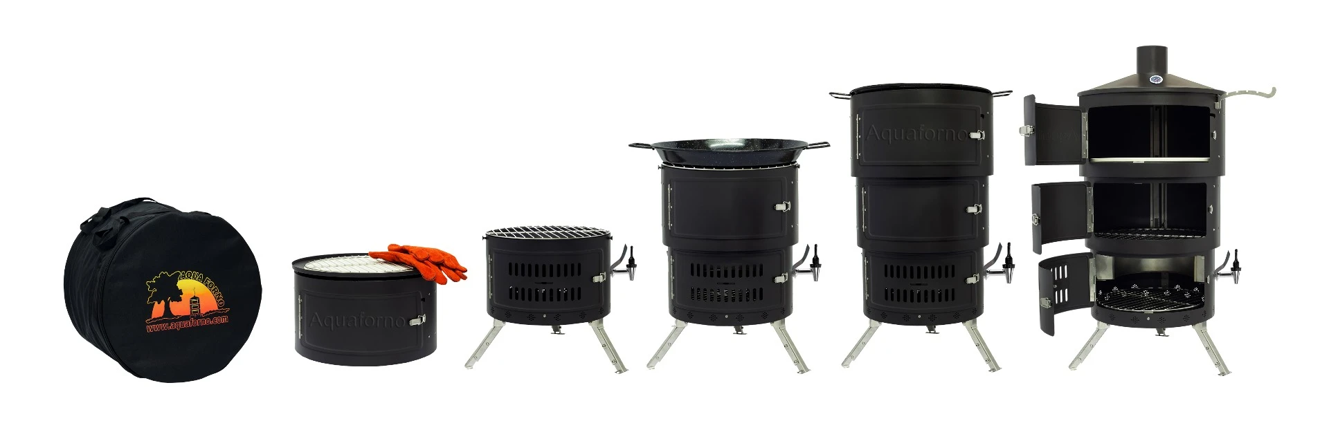 Billed as a kitchen in a backpack, the Aquaforno II when collapsed is a neat little disc-shaped package that can be lugged around inside a carry case