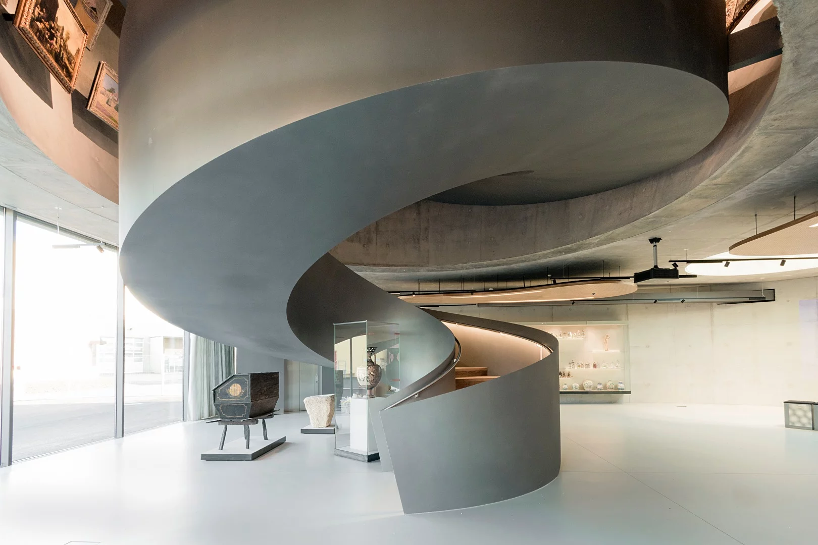 "The design of the exhibition area is based on the idea of a cabinet of curiosities, a concept for collections originating in the Baroque period," says Coop Himmelb(l)au