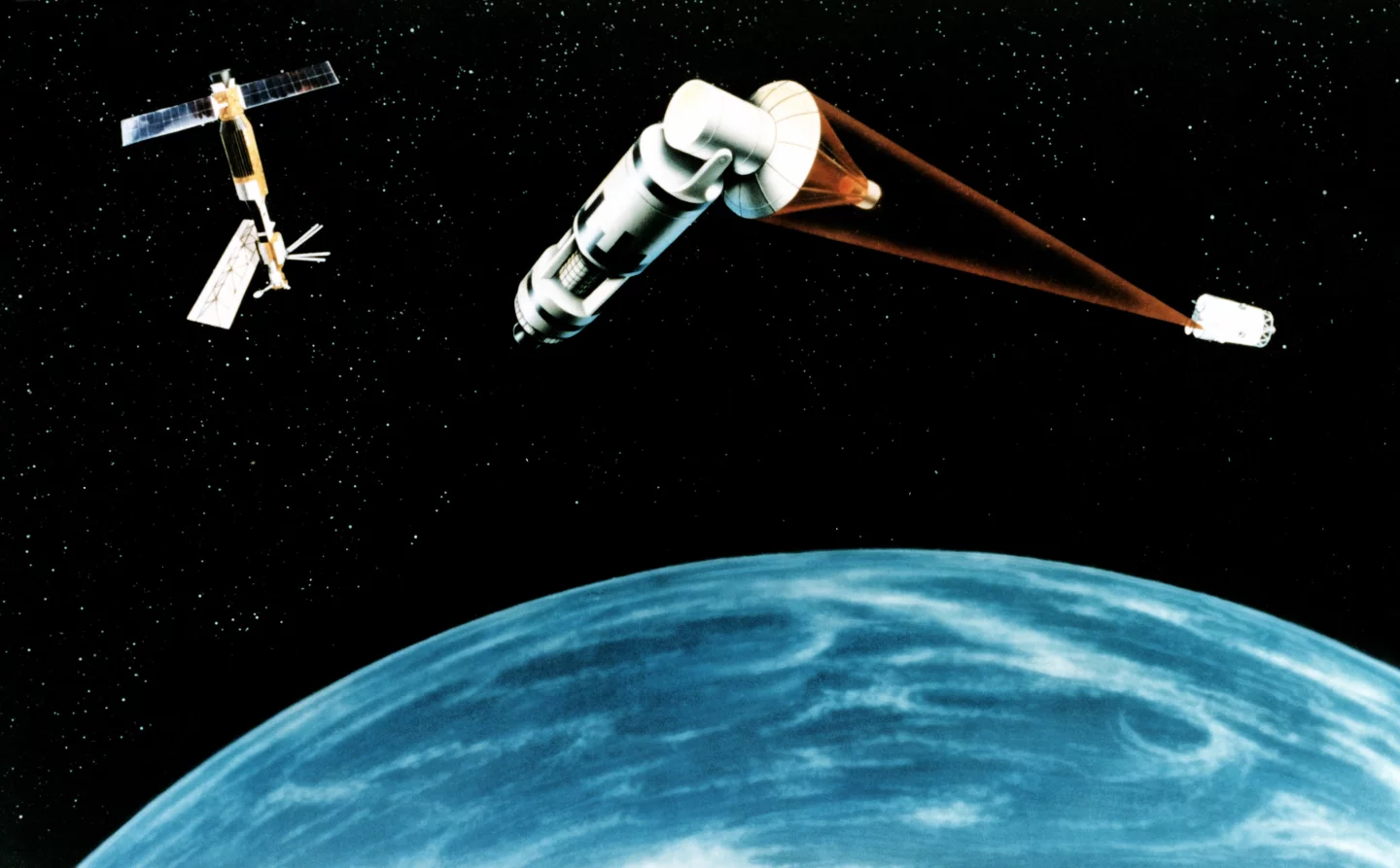 Artist's concept of a US orbital laser (Image: US Air Force)