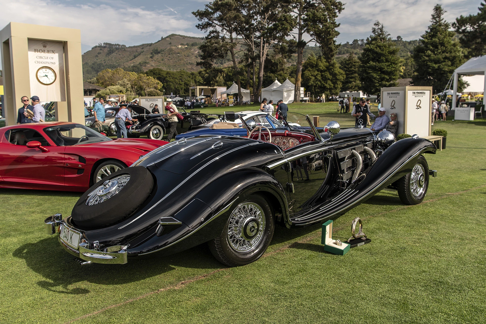 This monumentally large and remarkably photogenic 1938 Mercedes-Benz 540K Spezial Roadster won the 2021 Rolex Best of Show award at the Quail, a Motorsport Gathering. There are quite a few images of this beast in the gallery section and it is one of the most visually arresting automobiles you'll ever see.