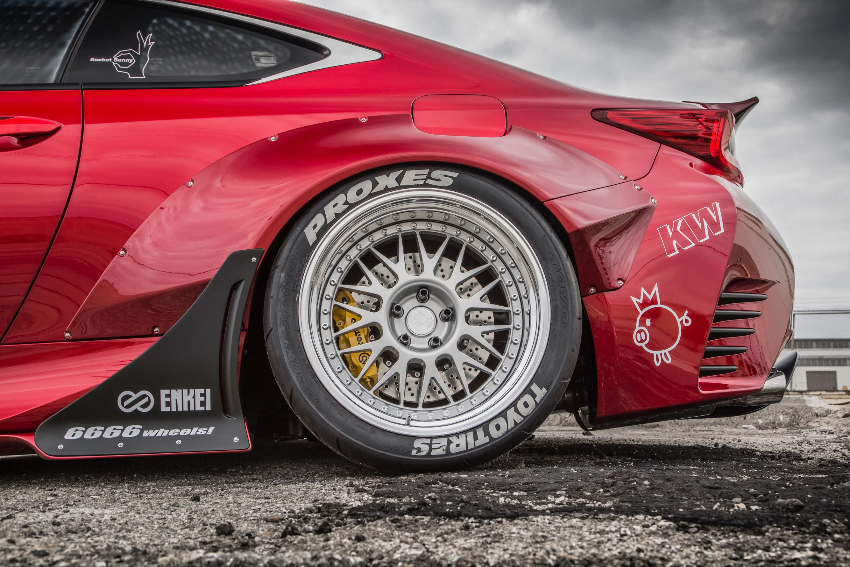 A set of custom-made Enkei wheels are a part of the Gordon Ting/Beyond Marketing package