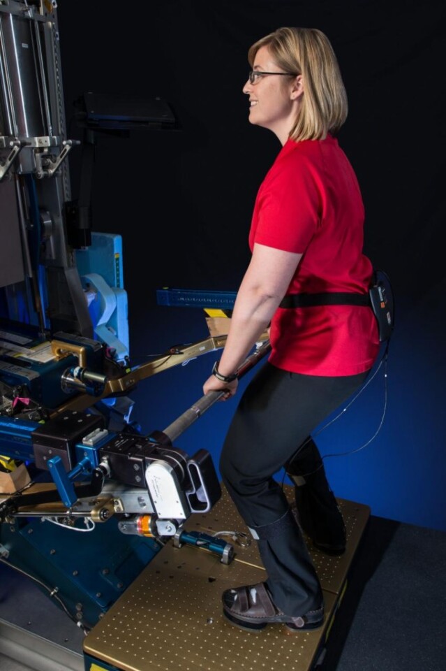 The ForceShoes is used with the station's ARED exercise machine