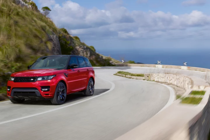 The HST's supercharged V6 engine is 40 hp more powerful than the motor in the base Range Rover Sport