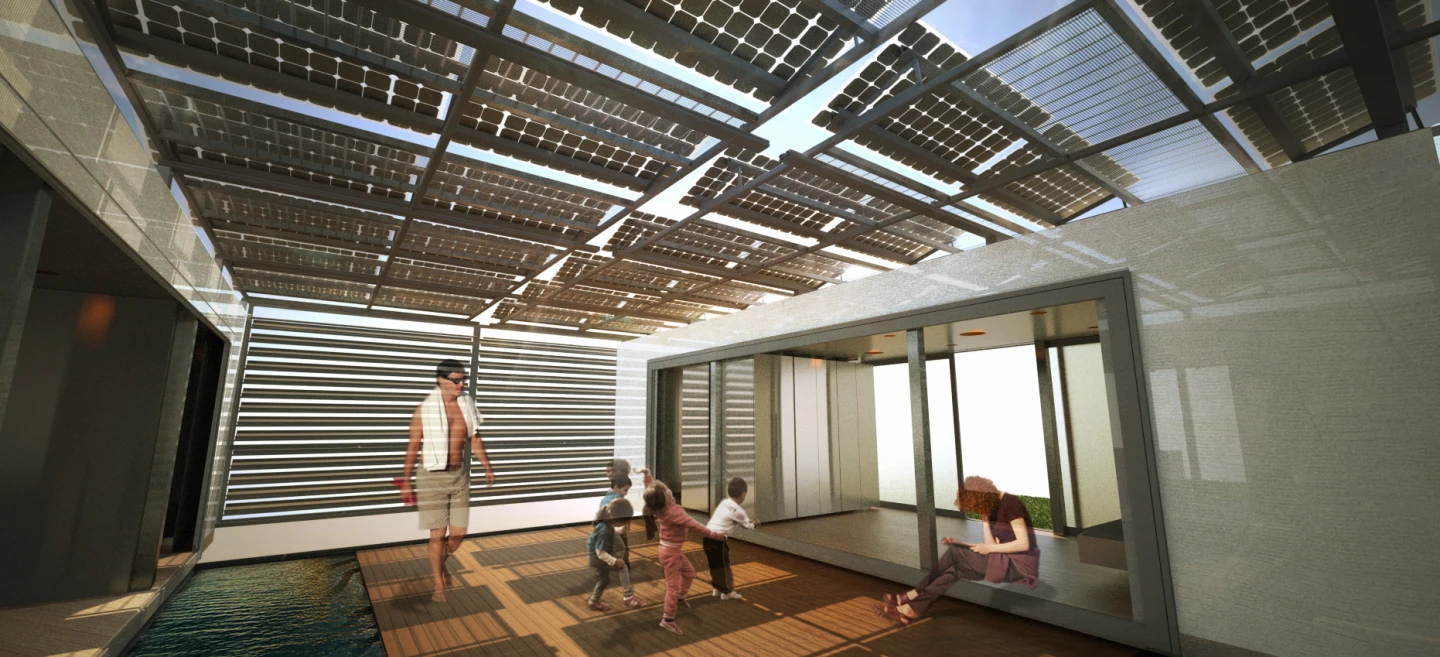 Module A contains two bedrooms, a living room, and a space which could be used as an office or entertaining area
