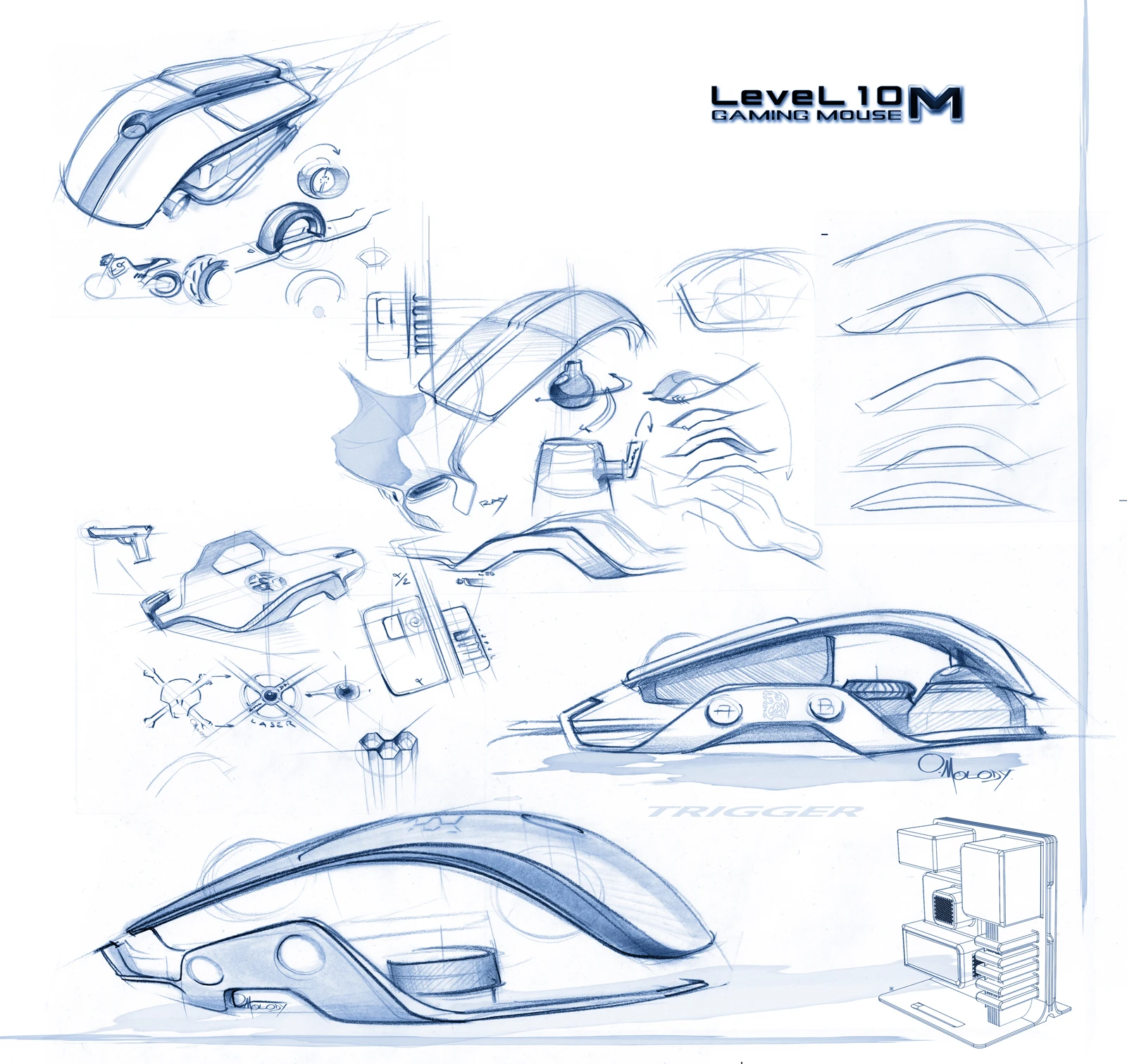 Design sketches of the Level 10 M Mouse