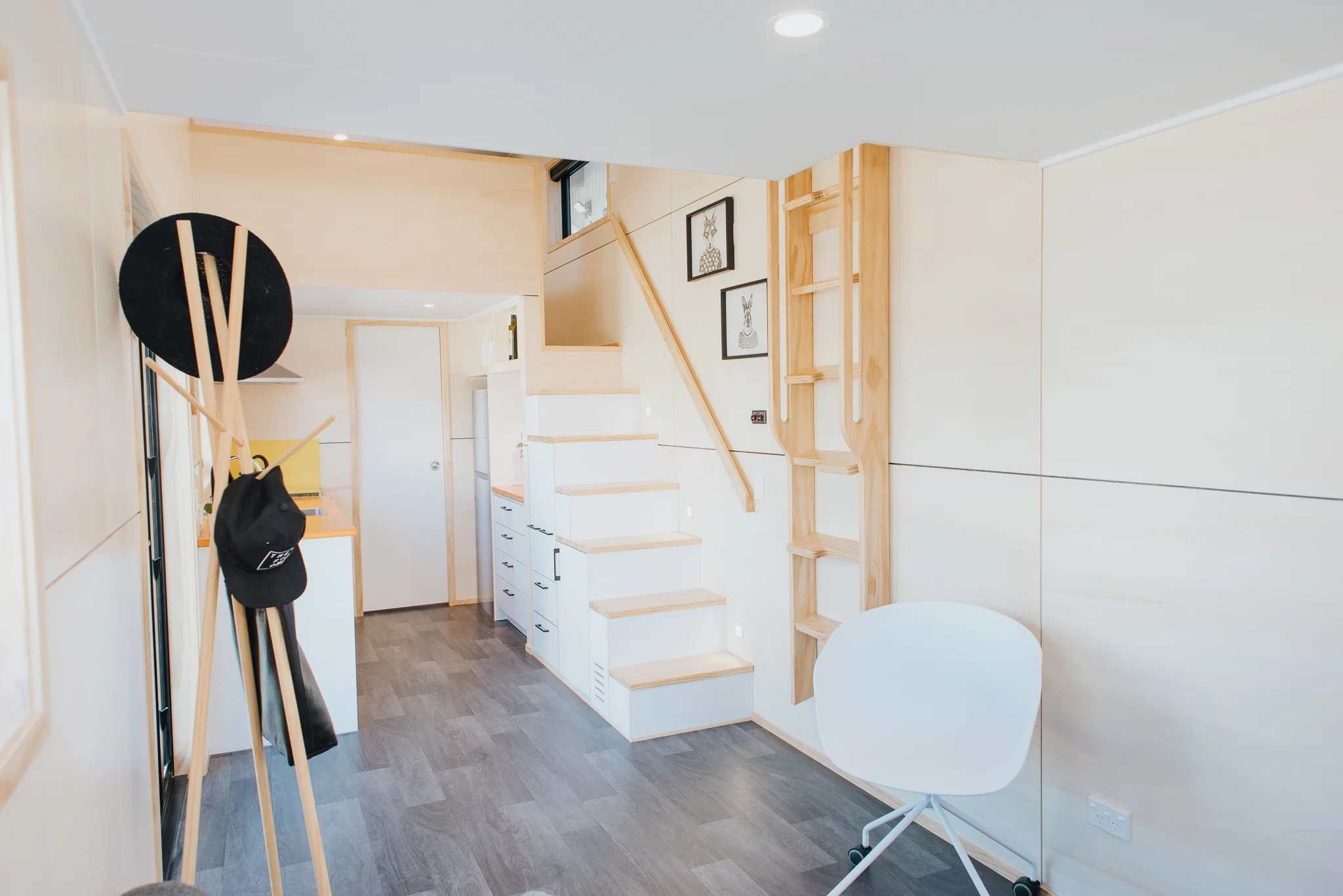 The Dreamweaver Tiny House measures 8 m (26 ft) long and 2.4 m (7.9 ft) wide