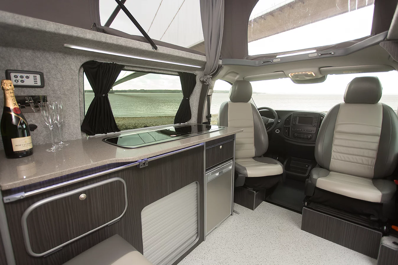 The MCV is sized to seat and sleep four adults and one child