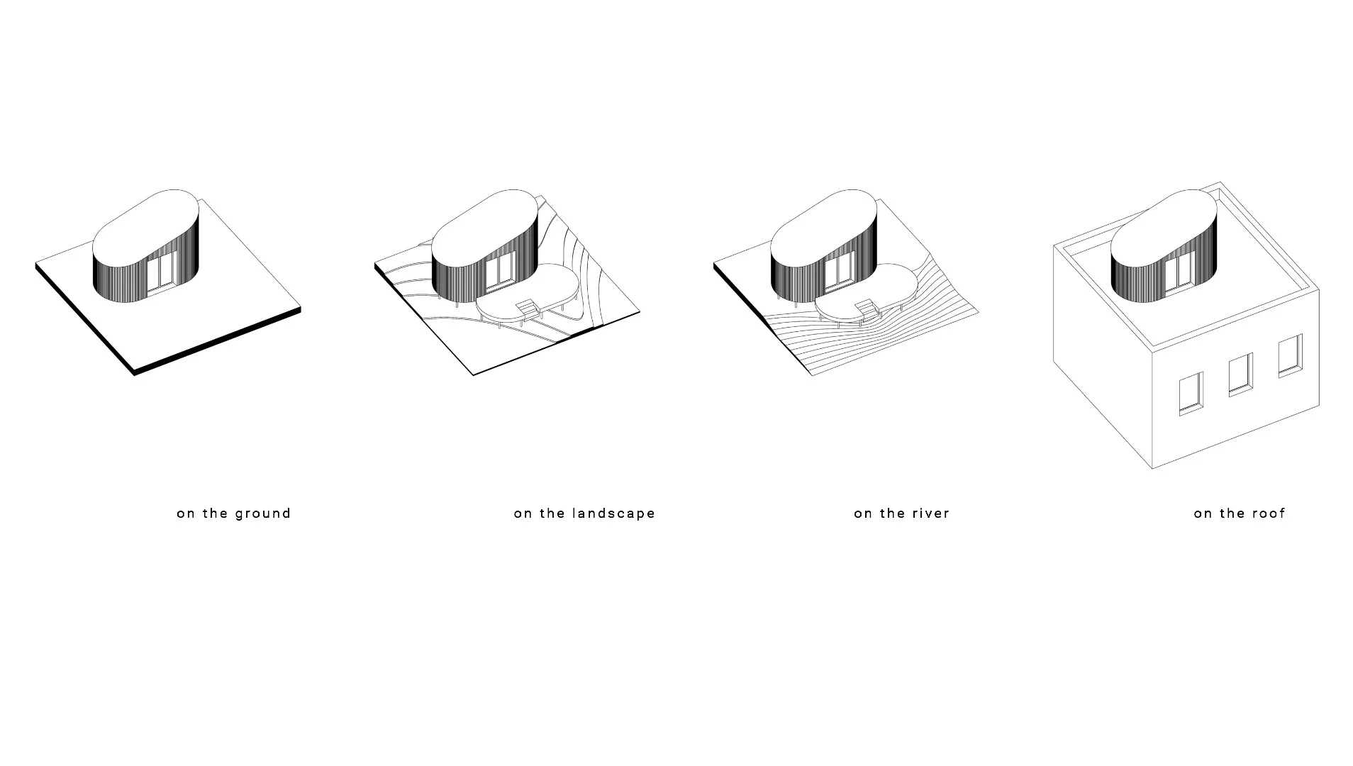 The tiny module can also be installed on the ground; slightly elevated above a landscaped terrain; or even placed on a rooftop