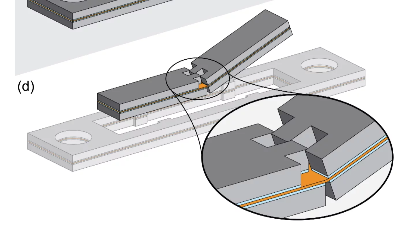Detail of a typical Mobee hinged joint