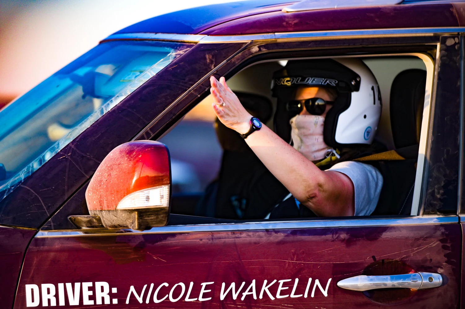 Driver Nicole Wakelin readies for another day in the 2020 Rebelle Rally sitting in the 2021 Infiniti QX80