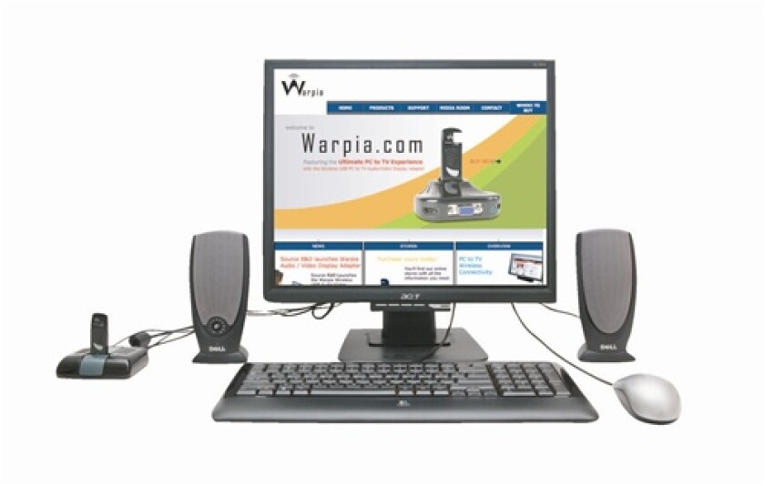 A monitor, keyboard, mouse and stereo speakers can all be connected to the Easy Dock's receiver