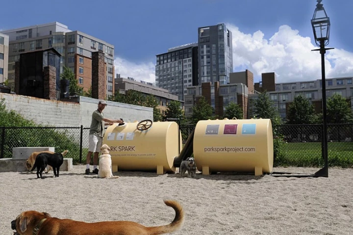 The Park Spark features a gas lamp fueled by dog poop