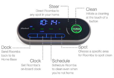 The Wireless Command Center is basically a remote control for the Roomba, with most of the controls mimicking the ones on top of the machine