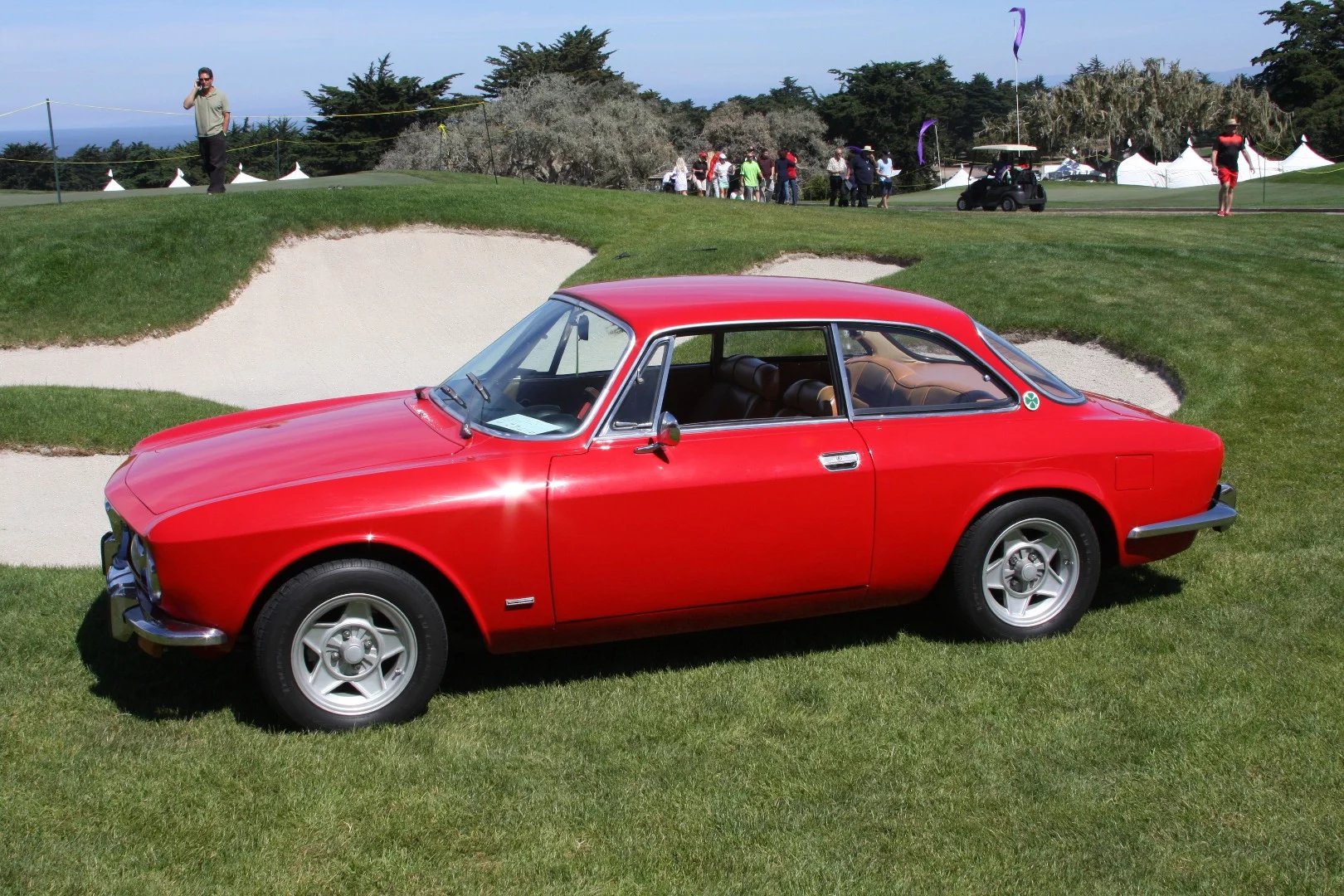 An Alfa Romeo GTV on display at The Concorso Italiano