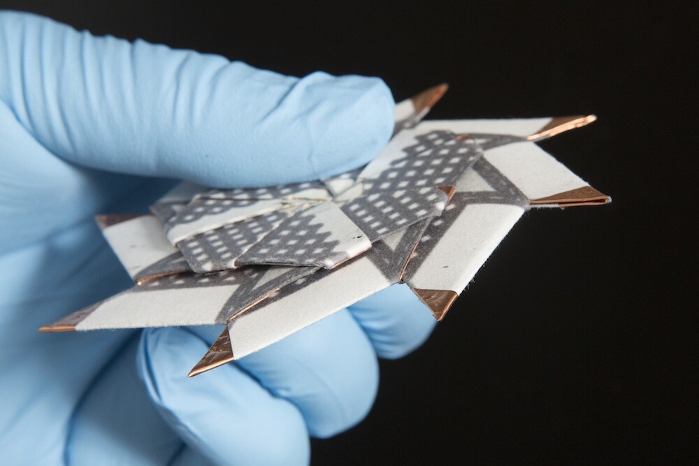 The ninja star battery design boasts an improved power density over an earlier version