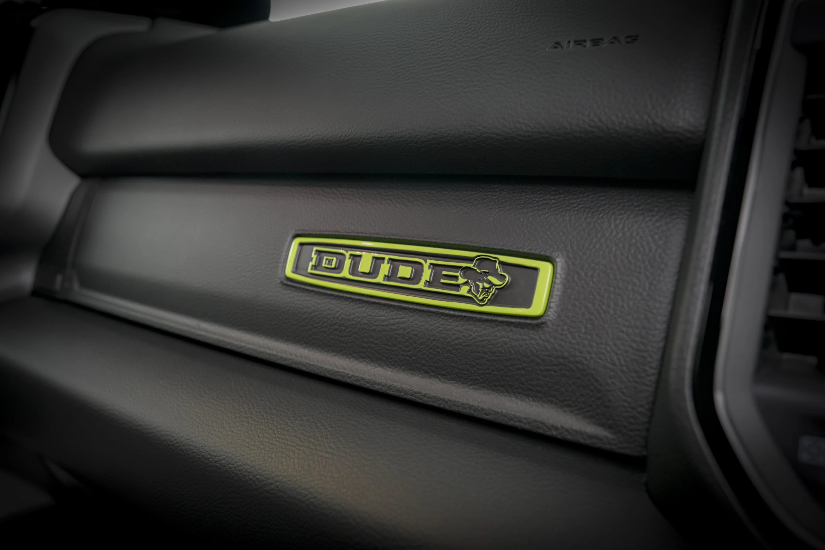 The Dude Ram Concept's glove box logo