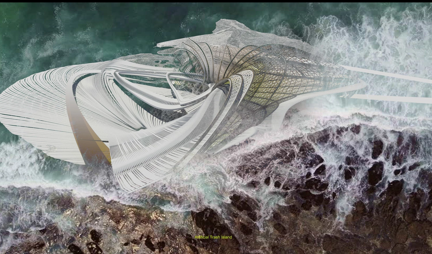 The Recycled Ocean Plastic Resort would get electricity from solar panels and would use desalinated seawater for showers