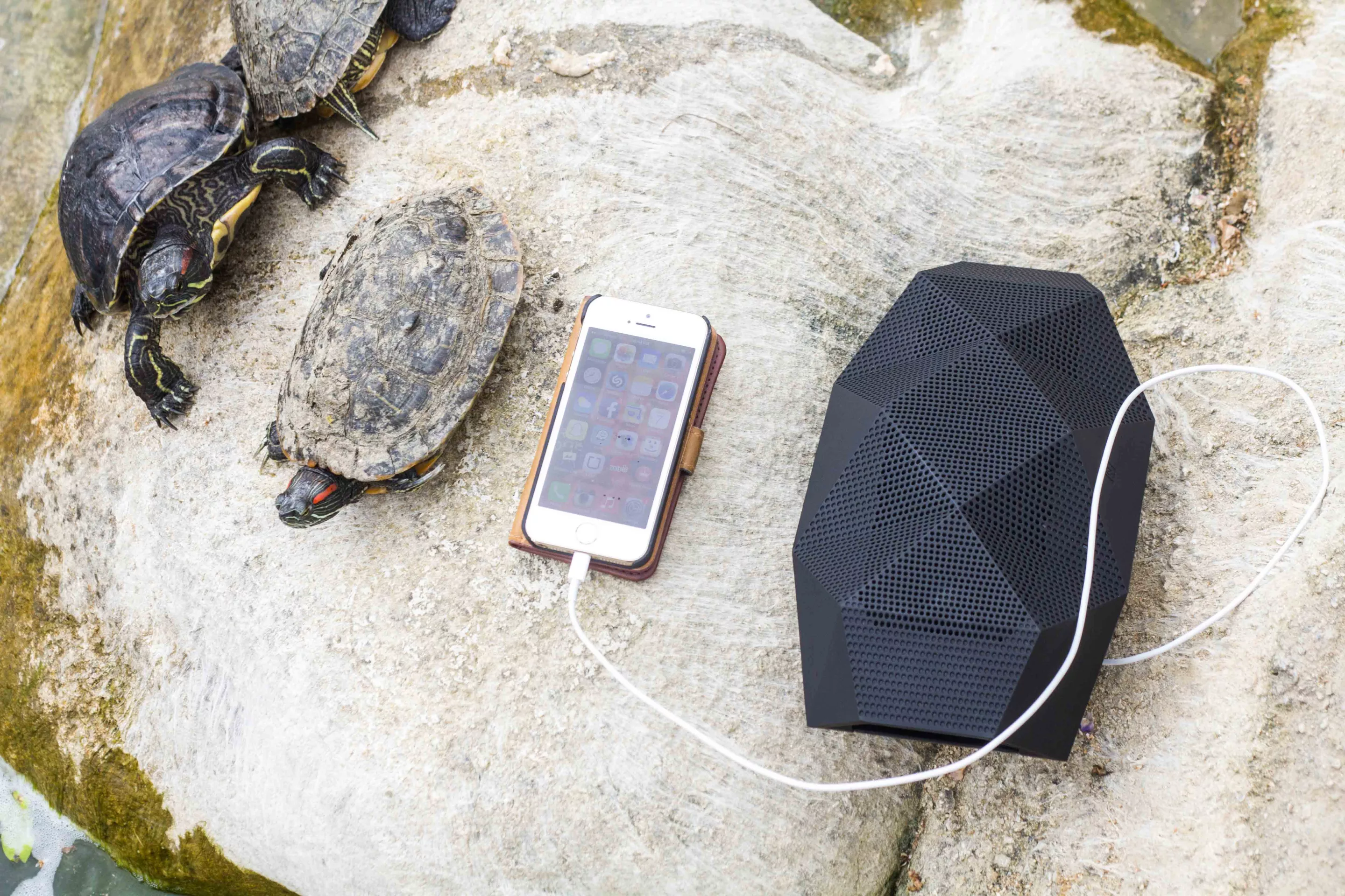 The BIG Turtle Shell can charge devices via a USB output