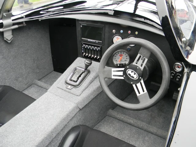 The vehicle is based on the one driven by Michael Keaton in the 1989 film Batman