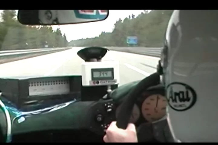 Andy Wallace behind the wheel of the McLaren F1