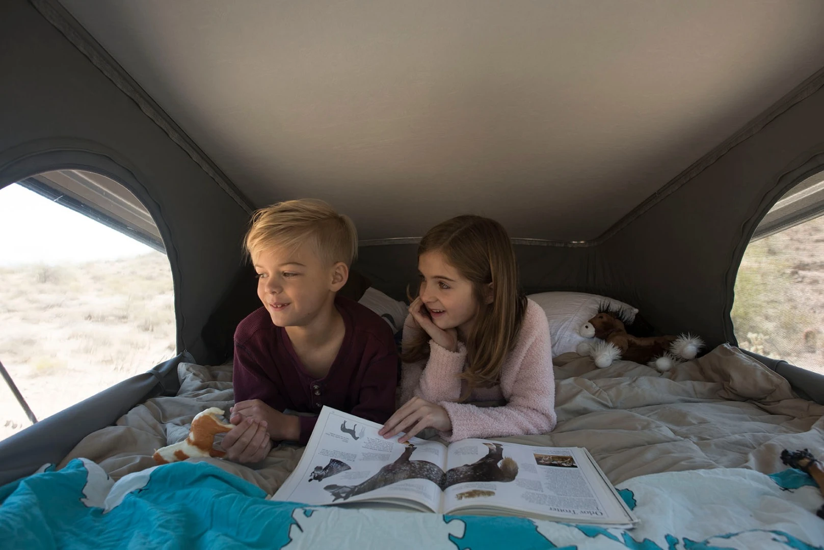 Enjoying a lazy morning in the Hymer Aktiv 2.0 "loft"
