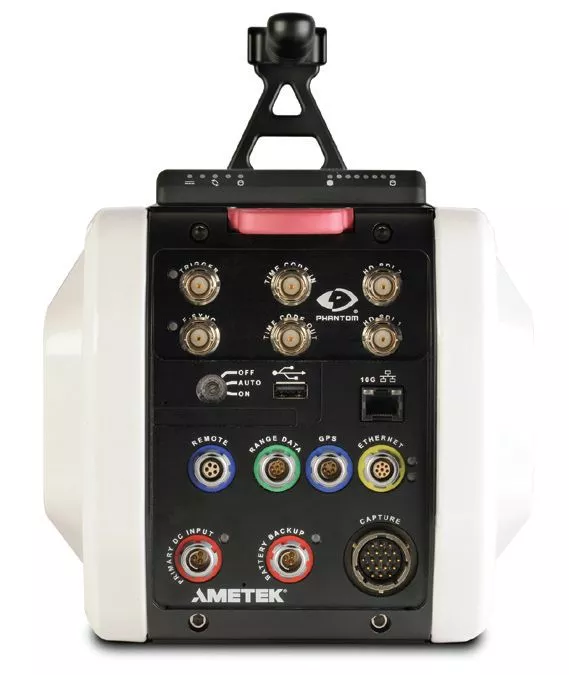 Vision Research's Phantom v1610 high-speed digital camera, back panel view