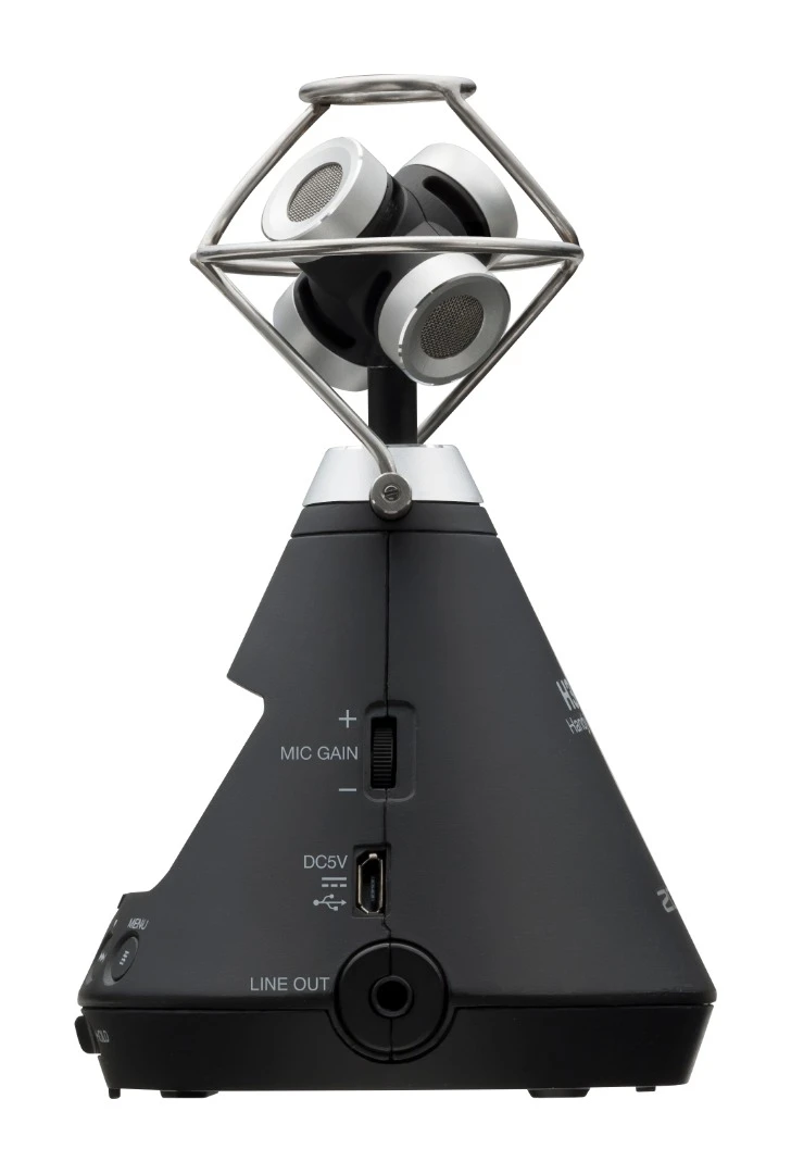 The Zoom H3-VR Handy Recorder features a single knob gain control to adjust all four microphone capsules at the same time