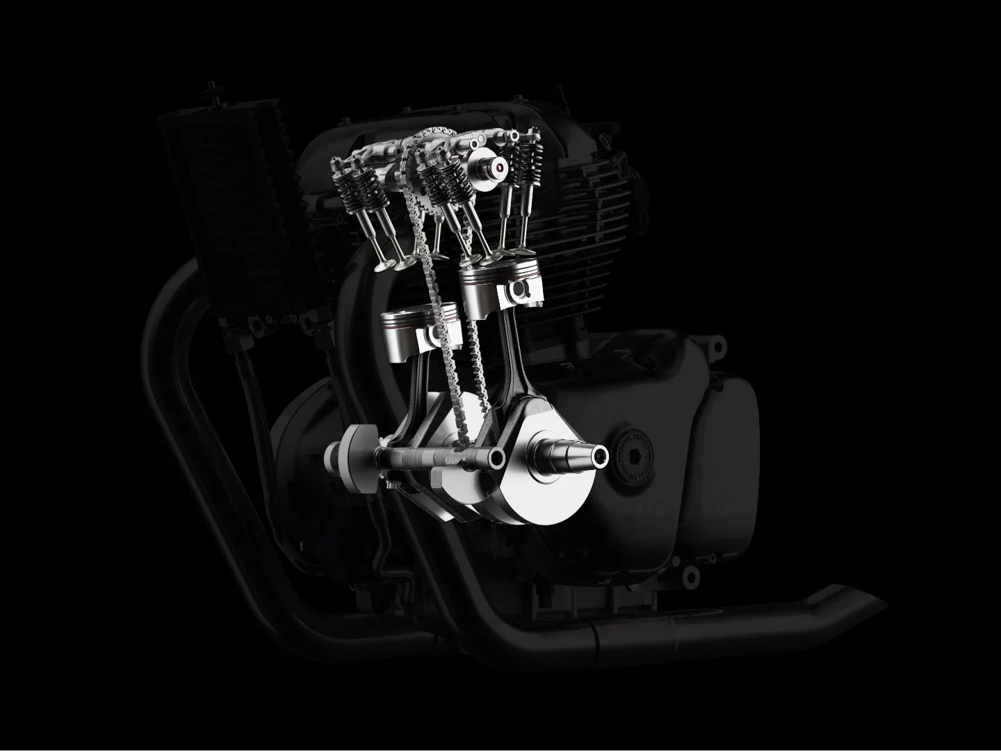 The new twin has a 270-degree one-piece forged crank with a balance shaft