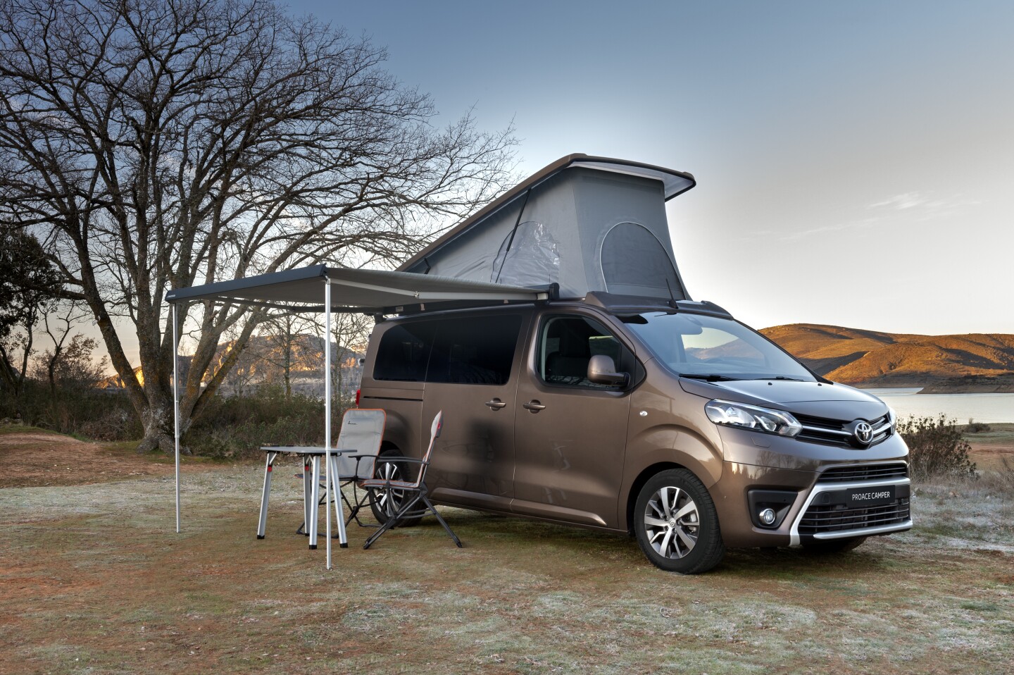 Toyota's Proace Camper features a pop-up roof for extra space inside