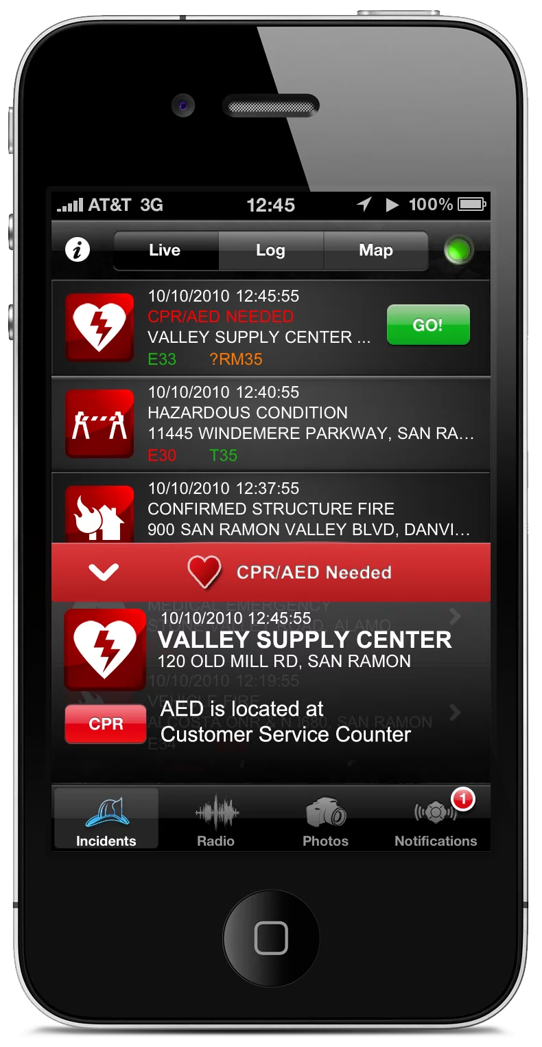 Users are offered the choice of incident notification by type