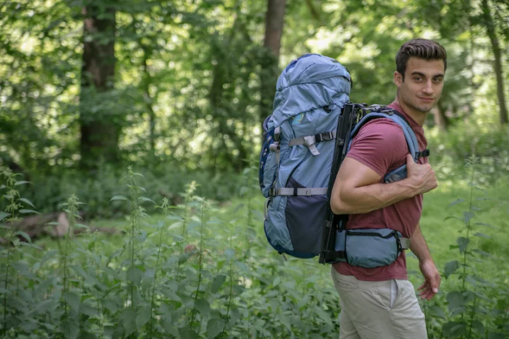 The HoverGlide backpack is designed to make your backpack feel lighter, by canceling out the natural bounce in your step