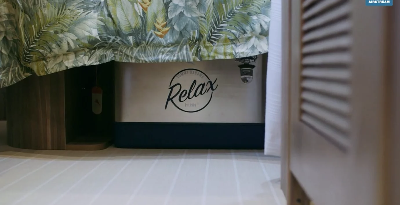 The included cooler stores neatly under the trailer's bed