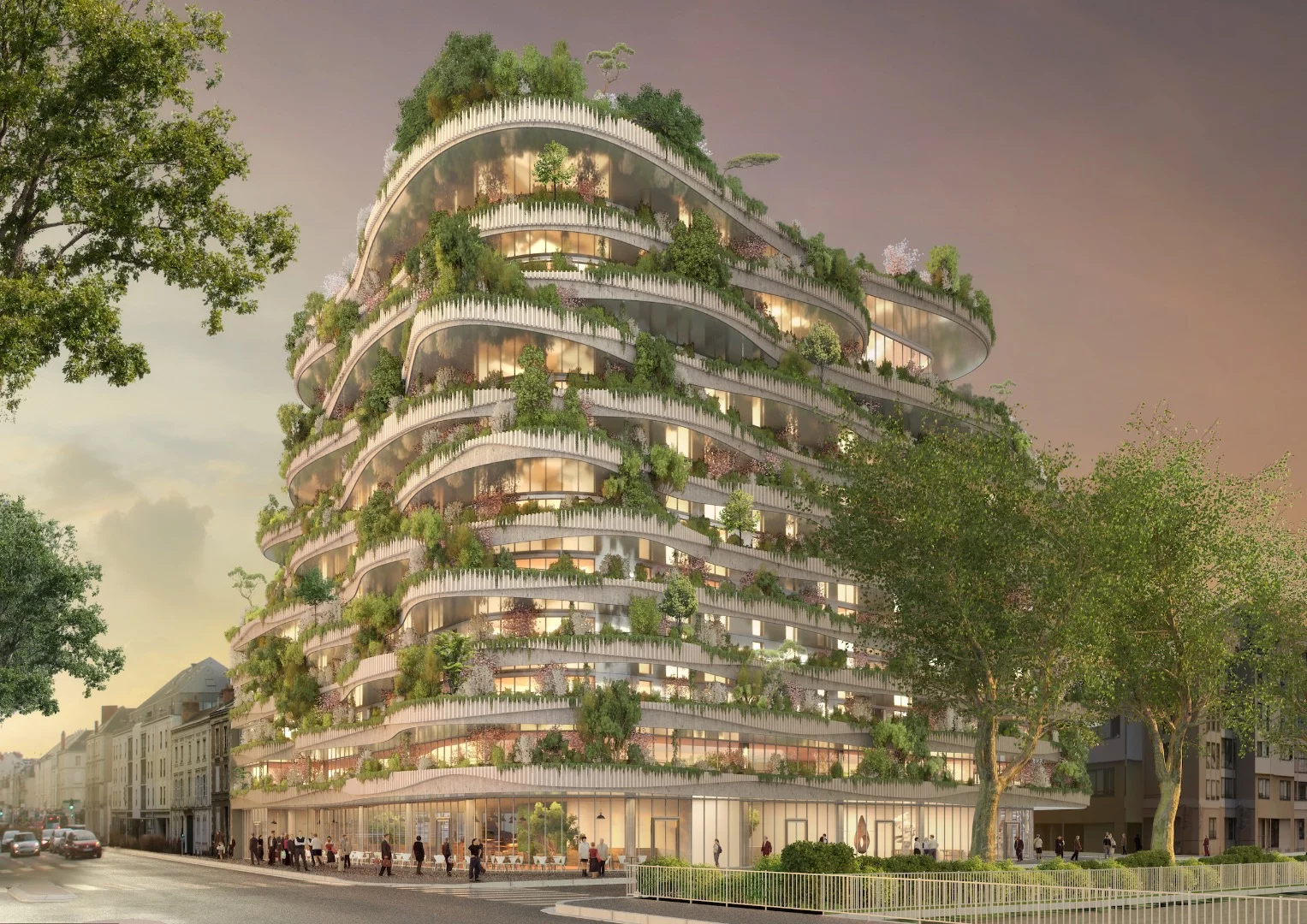 Arboricole was designed for an architectural competition and is envisioned for Angers, France
