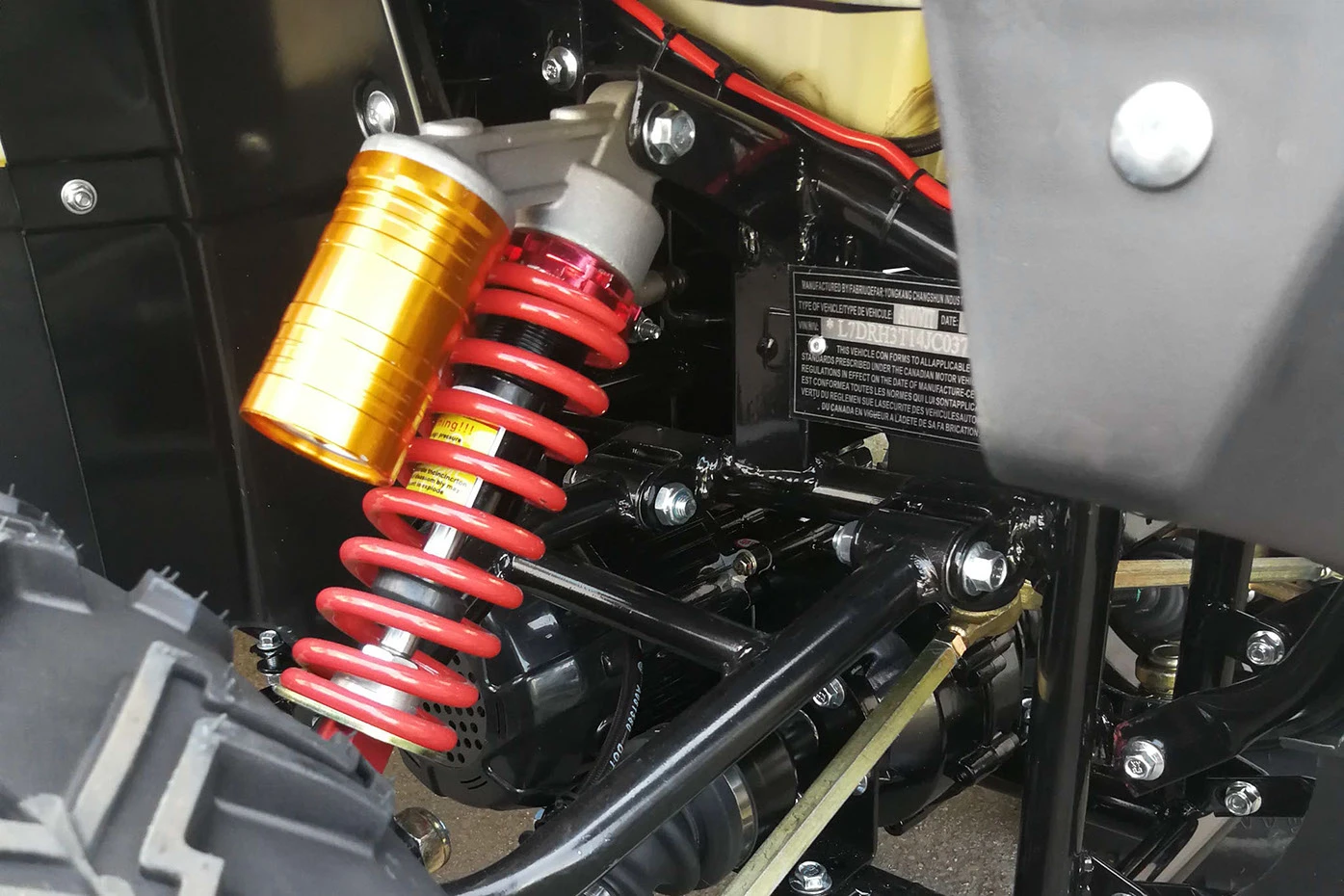 A look at the suspension on Daymak's Beast ATV Ultimate