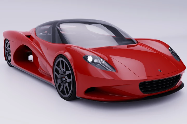 A rendering of the Velozzi Hypercar – perhaps they should have just called it the Spyder?