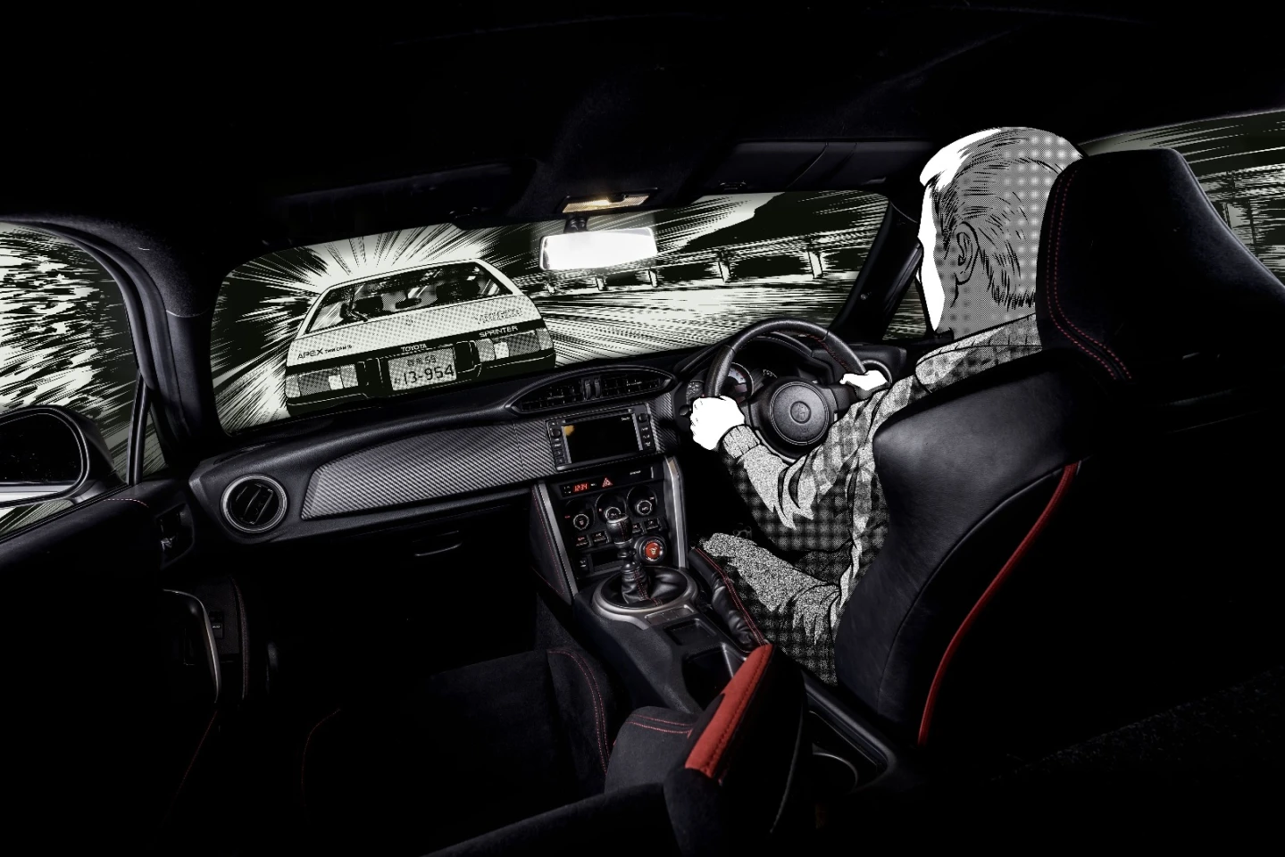 The GT86 has been inserted into a manga scene by a UK artist