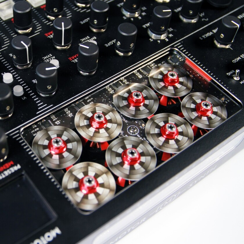 The Motor Synth is an analog synthesizer that uses digitally-controlled electromotors as its main sound source