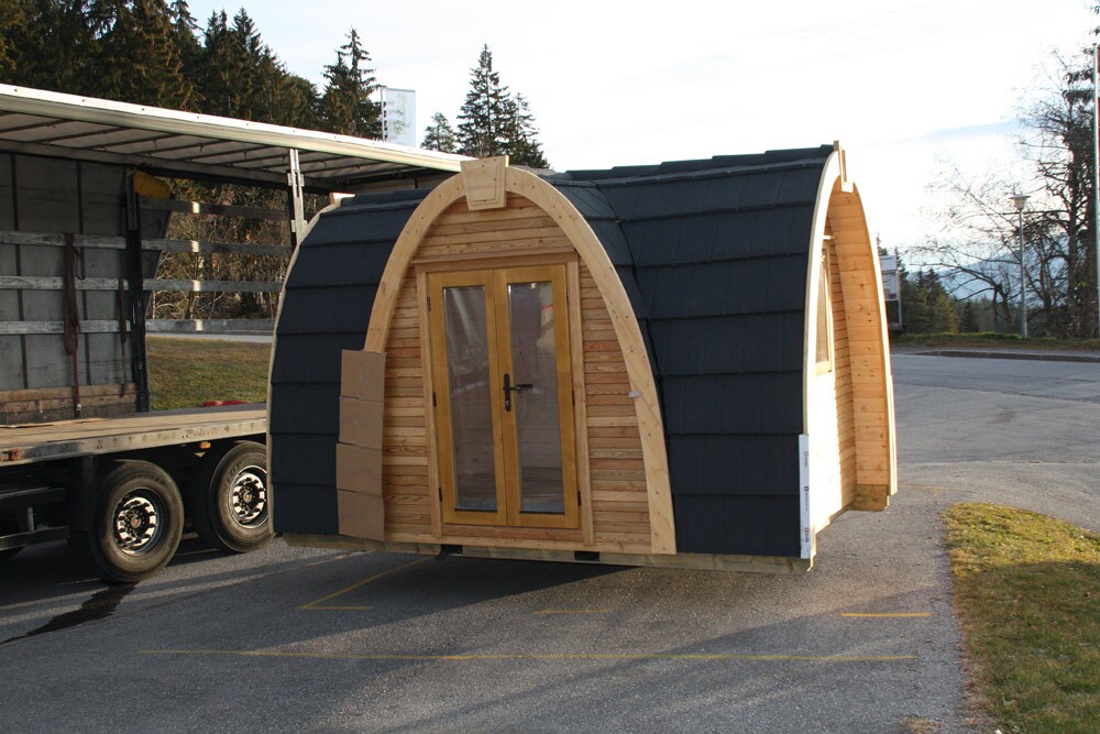 Prefab Podhouse provides for a winter escape or backyard office