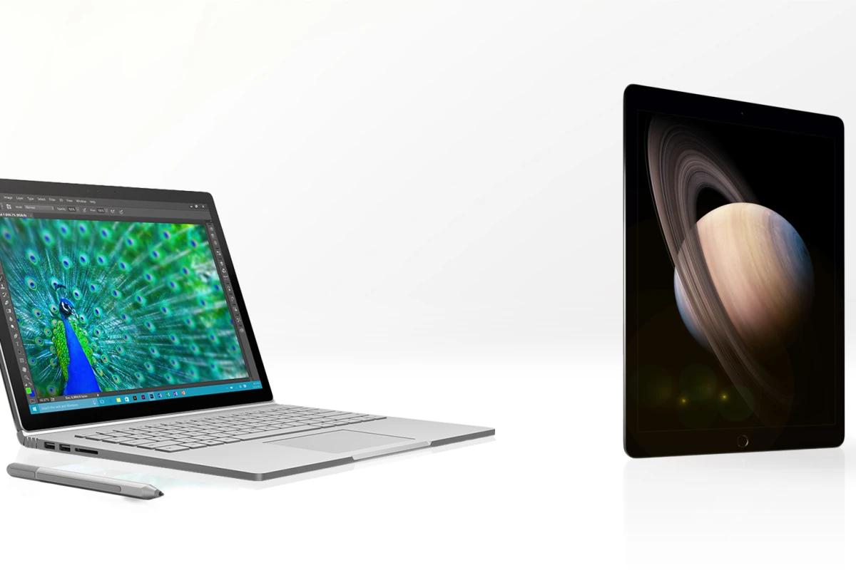 Desktop and mobile worlds are colliding, as Gizmag compares the Surface Book to the iPad Pro