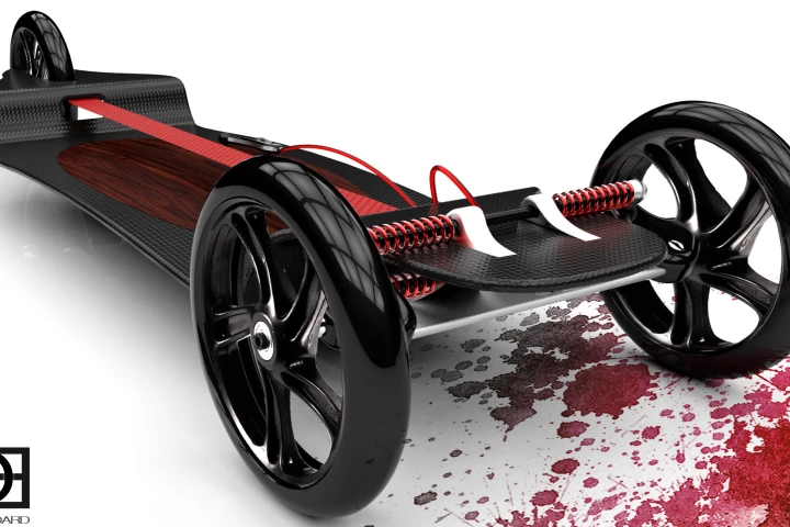 The Deska Board is a surf-inspired three-wheeled skateboard, that can also be used for land-based windsurfing